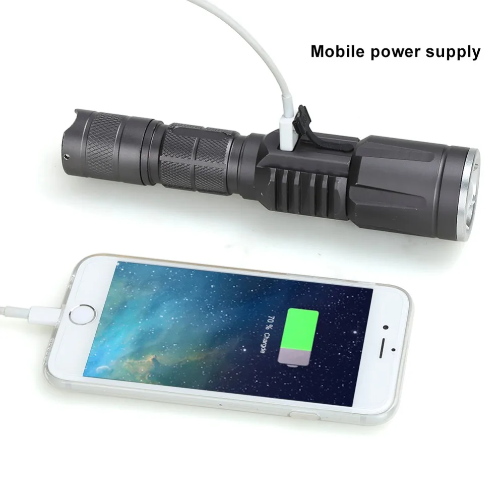 

3800 Lumens Mobile power usb flashlight LED XM-L L2 rechargeable Torch equipment Lanterna Lamp Power display Flash Light 18650