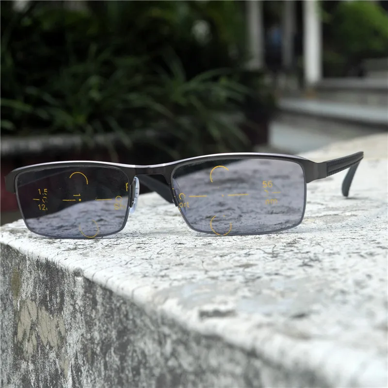 Titanium alloy man progressive sun photochromic reading glasses farsightedness and myopia multifocal reading reading glasses NX