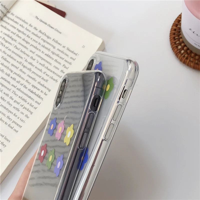 Милые Красочные INS Цветочные солнечные цветы прозрачные чехлы для телефонов iPhone X