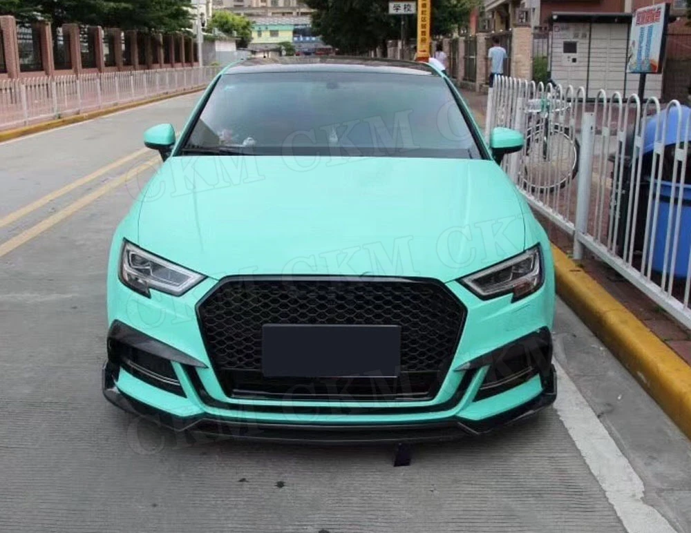 Передний противотуманный светильник из углеродного волокна, рамка для век для Audi A3 S3 Sedan Hatchback 2013- RS3, стильная противотуманная фара, Накладка для бровей