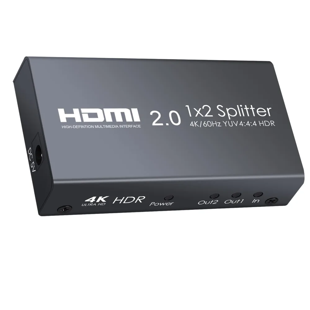 1 в 2 из HDMI 2,0 сплиттер с USB кабелем питания Поддержка 4 K/60Hz YUV 4:4:4 HDR для Xbox One X PS4 Pro Sky Box Blu-Ray плеер