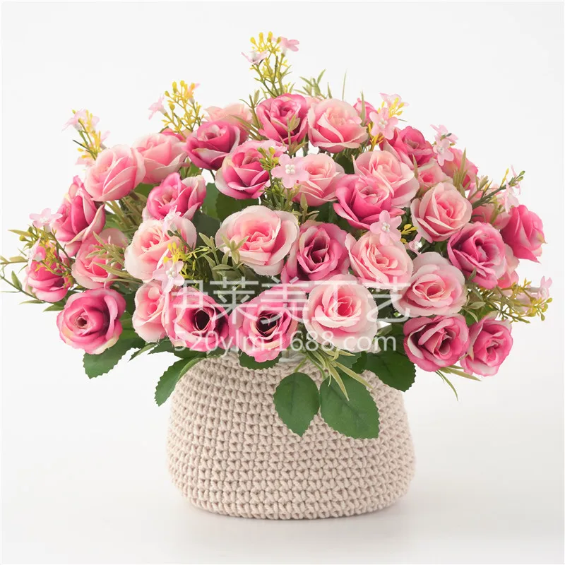 Искусственные цветы Маленькие розы искусственные домашний интерьер чайный