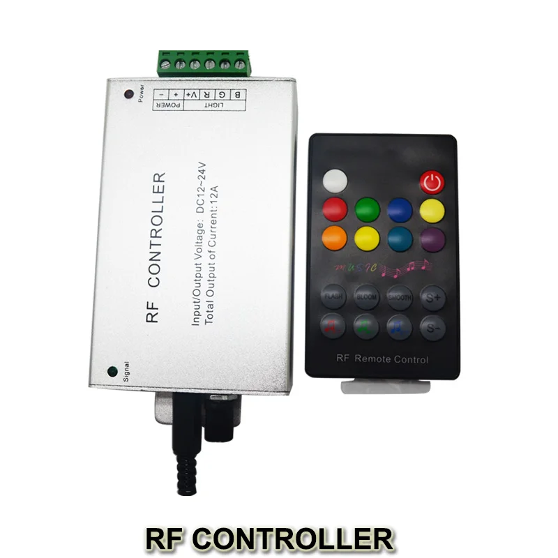 18 клавишный RGB LED музыкальный контроллер 12 В 24 аудио звук 3 канала * 4A 12A RF 433 92 МГц
