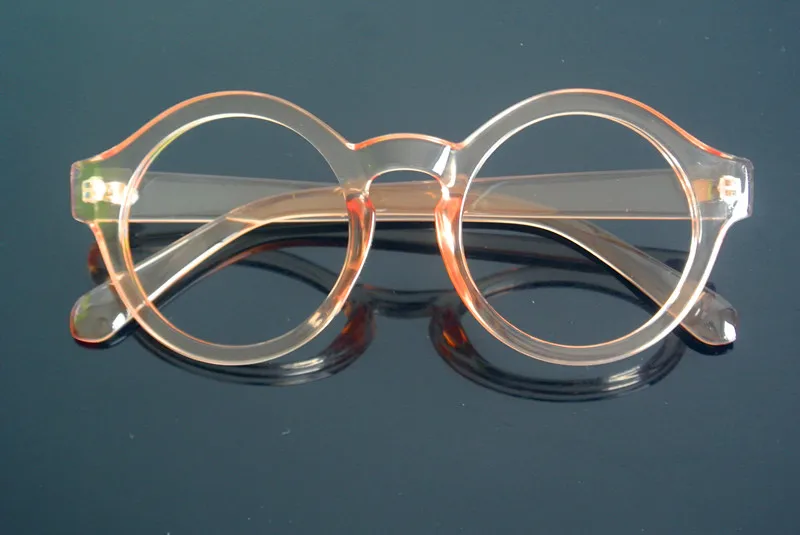 Винтажные круглые чайные прозрачные оправы для очков мужчин и женщин без линз Rx