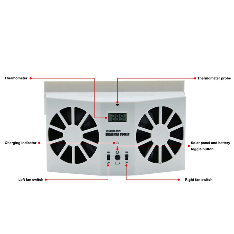Авто поклонников солнечные охлаждения Системы комплект | Автомобили и мотоциклы