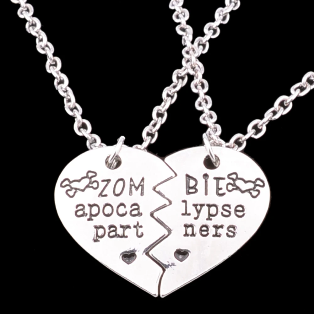 2PCs The Walking Dead Broken Heart &quotZombie Apocalypse Partners&quot Best Friends Friendship Gifts Jewelry Pendant Necklaces | Украшения