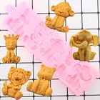 3D Лев слон Силиконовая форма Медведь животные помадка формы для пирожных сделай сам украшения инструменты Смола Мыло Конфеты Форма для шоколадной мастики