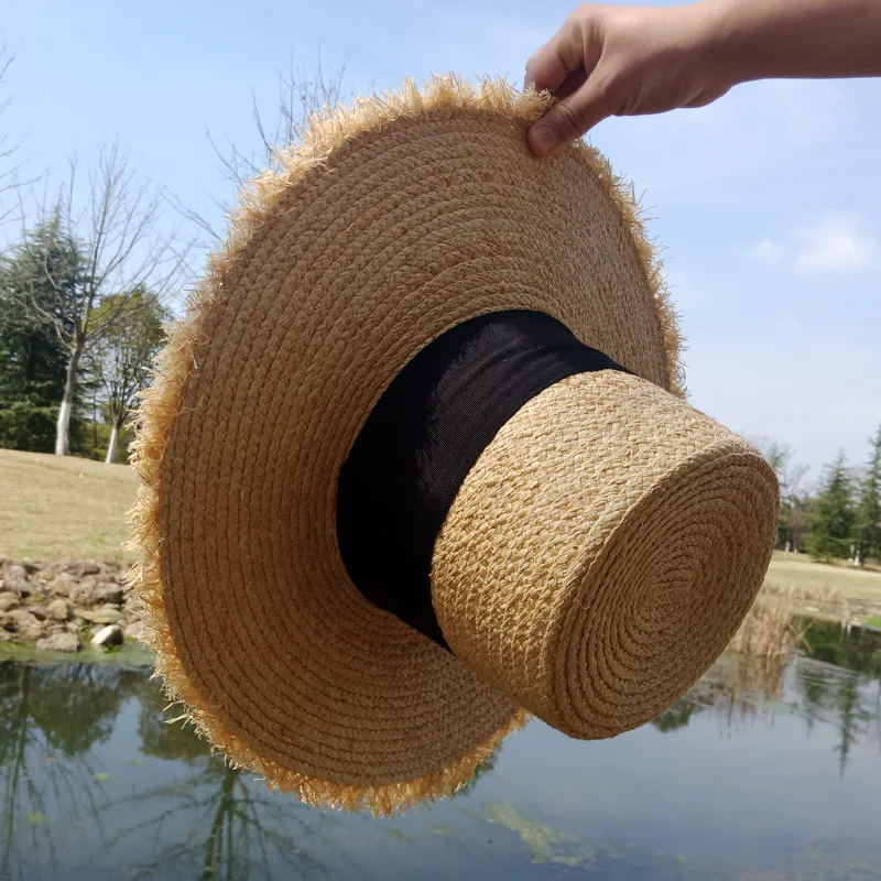 

2019 women's summer straw hat Sun Hats high top hat sombrero mujer Panama beach vintage cylinder fashionable brimmed visor hat