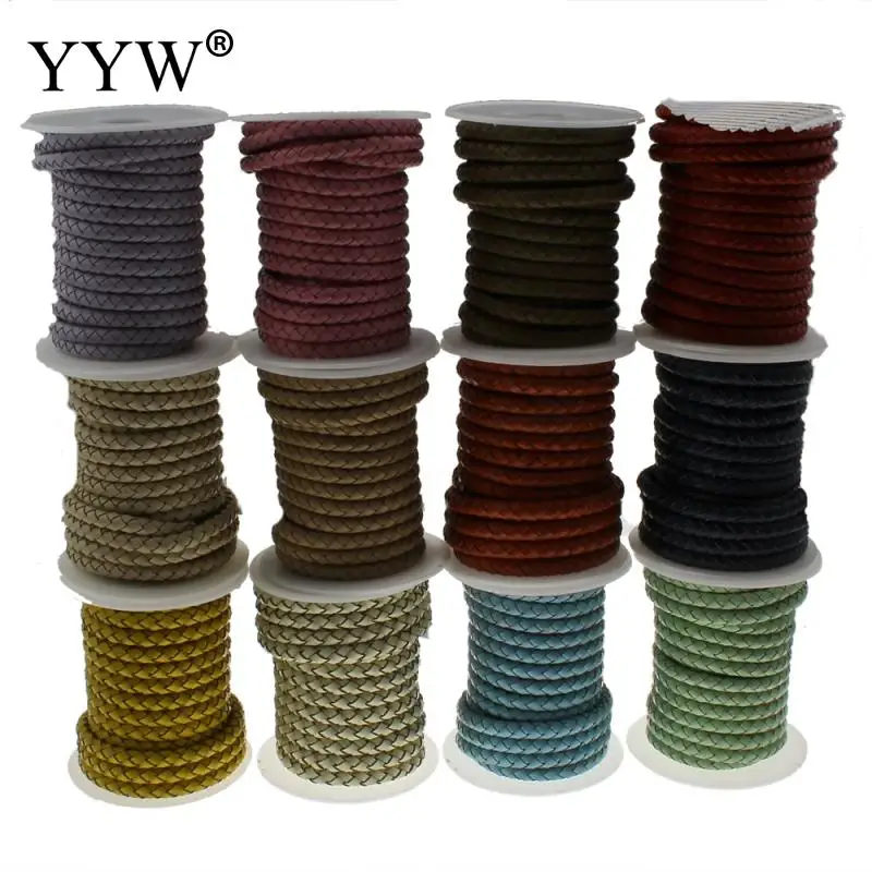 5 ярдов/катушка мм круглый черный плетеный шнур из искусственной кожи нить для DIY