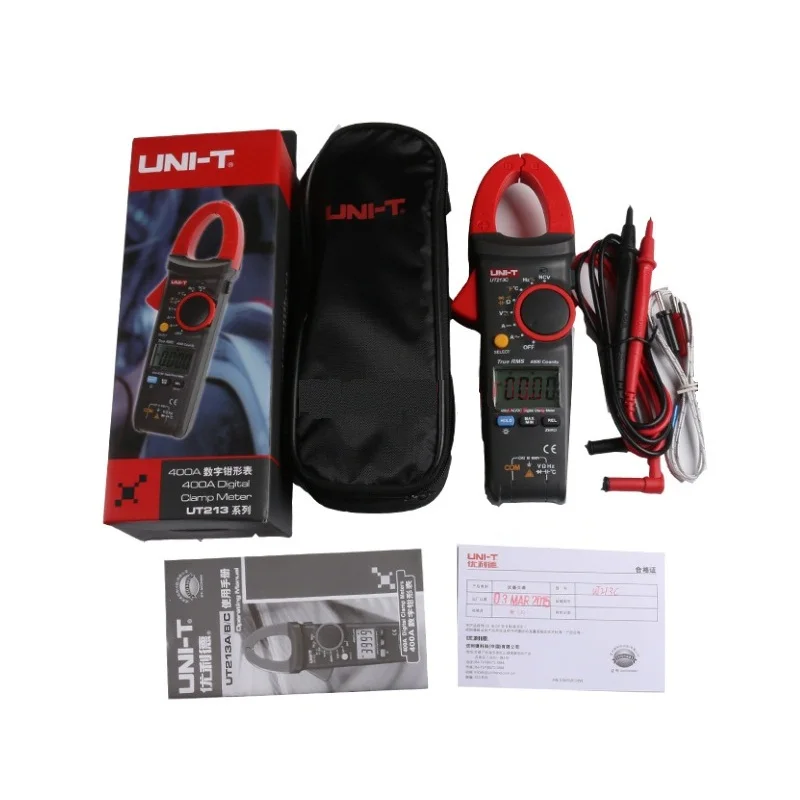 

UT213C 400A Digital Clamp Meters Voltage Resistance Capacitance Multimeter Temperature Auto Range multimetro Diode true RMS