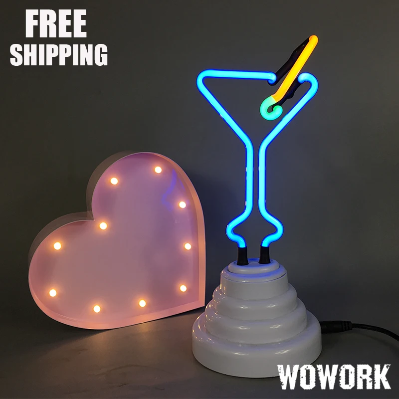 LED СТЕКЛО Неоновый свет Фламинго мартини чашки батареи USB Новогодние товары