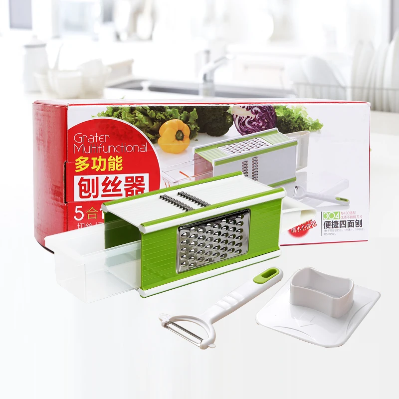 Высокое качество PP материал 4 лезвия многофункциональная Терка мандолина резак