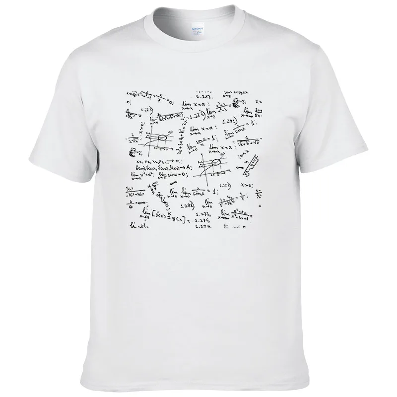 2017 Мужская футболка с короткими рукавами математической формулой принтом