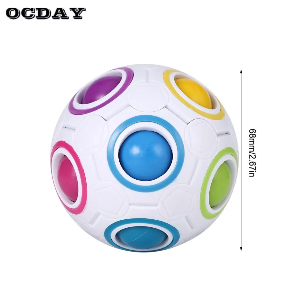 OCDAY футбол магический куб игрушки скорость Радуга Головоломка мяч забавные
