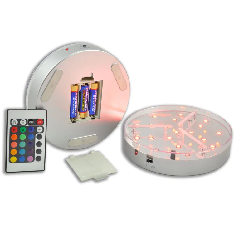 

10*Wedding party decoration Wireless 24keys remote control led light base for glass vase up lighting wedding centerpieces decor
