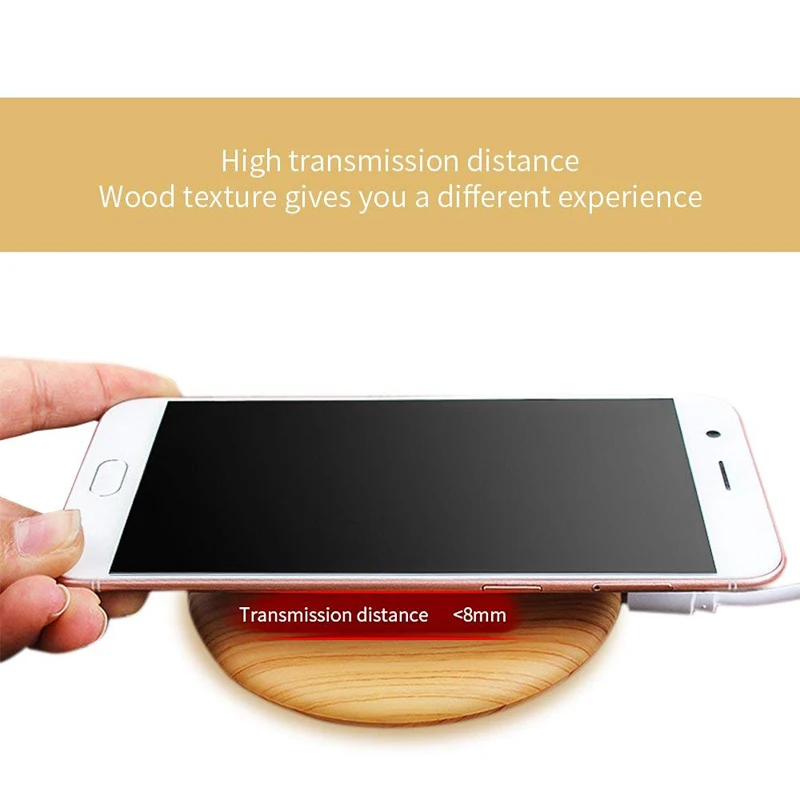 K' портативное беспроводное зарядное устройство Qi для зарядки тонкое дерево Apple