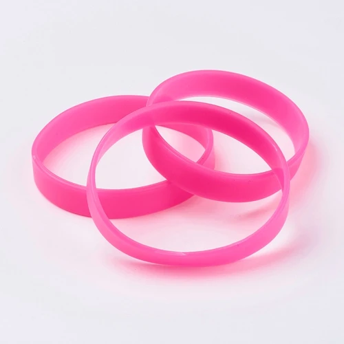 HotPink 15 цветов для выбора, не содержит силикона Напульсники красочные ювелирные изделия браслет спортивный унисекс Браслеты, шнур Браслеты, 2-1/"(63 мм); 12x2 мм - Окраска металла: HotPink