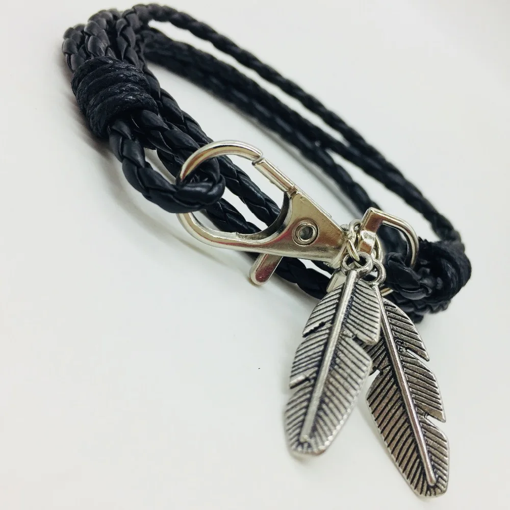 Винтажный Модный Браслет-манжета в форме листа цвета хаки и черного ретро