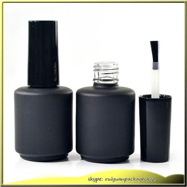 100 шт * 17 мл матовый черный стеклянный лак для ногтей пустая бутылка с крышкой