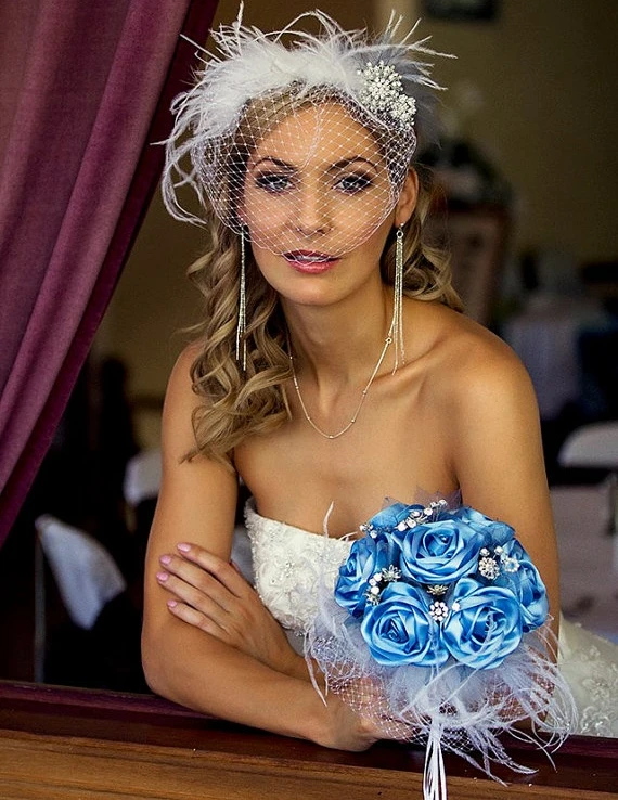 2016 королевские синие свадебные цветы букеты Цветочная Брошь для невесты букет из
