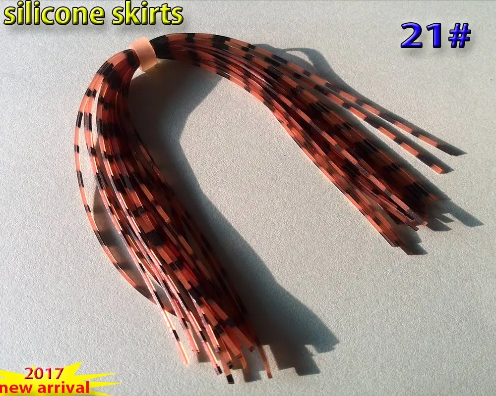 2017 Рыбалка силиконовый юбки tab полоски Итого 15 пряди/лот длина 13 см приманки