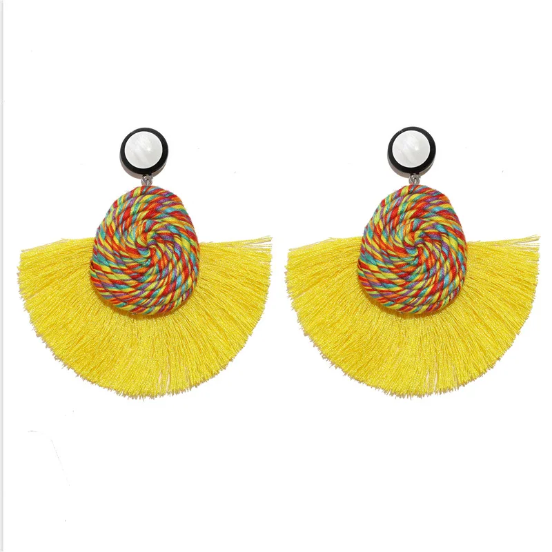 Handmade Exaggeration Drop Earrings For Women Bohemian Style Tassel Wedding Trendy Dangle Jewelry ET63 | Украшения и аксессуары