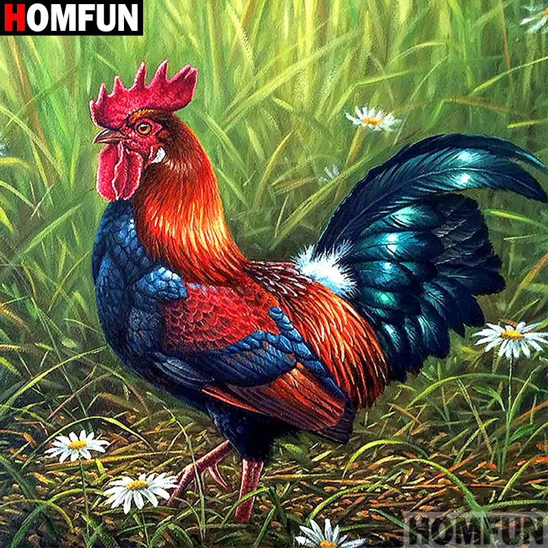 Алмазная живопись HOMFUN курица алмазная вышивка 5D сделай сам с полными