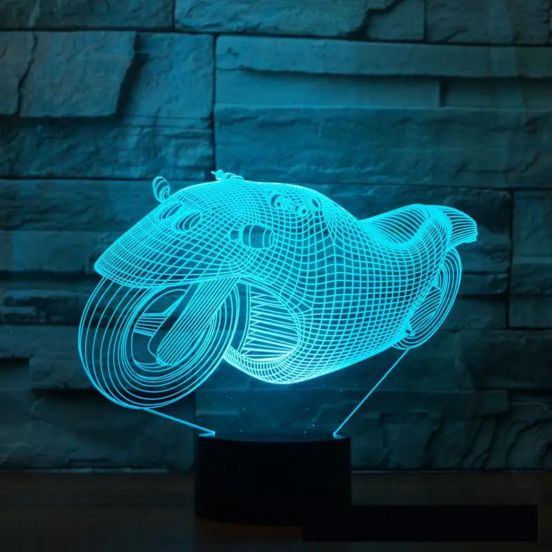 Дистанционный сенсорный выключатель 3d лампа новая мотоциклетная 3d лампа Luminaria De Mesa Led 3d настольная лампа Luminaria настольные лампы