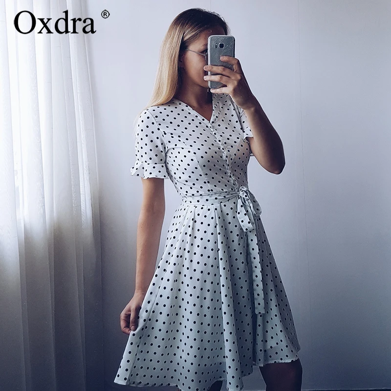 Oxdra женское платье 2018 Летние Новые популярные классические винтажные платья в