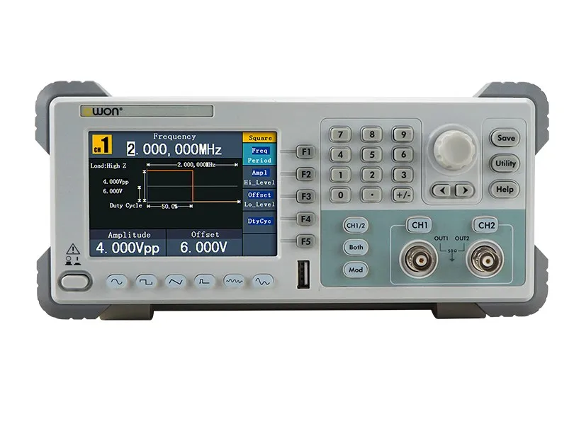 

OWON AG1012 2-CH DDS произвольный генератор сигналов 125Msa/S 14 бит 10 МГц 26 волн