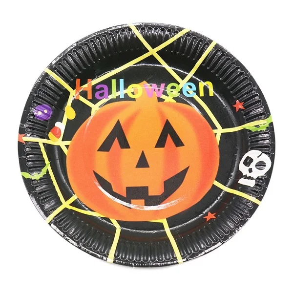 Pumpkin dish 1pcs Вечерние украшения для дома на Хэллоуин; комплект для украшения на Хэллоуин; реквизит в стиле ужасов; Черная кружевная скатерть с привидениями; вечерние принадлежности - Цвет: Pumpkin dish 1pcs