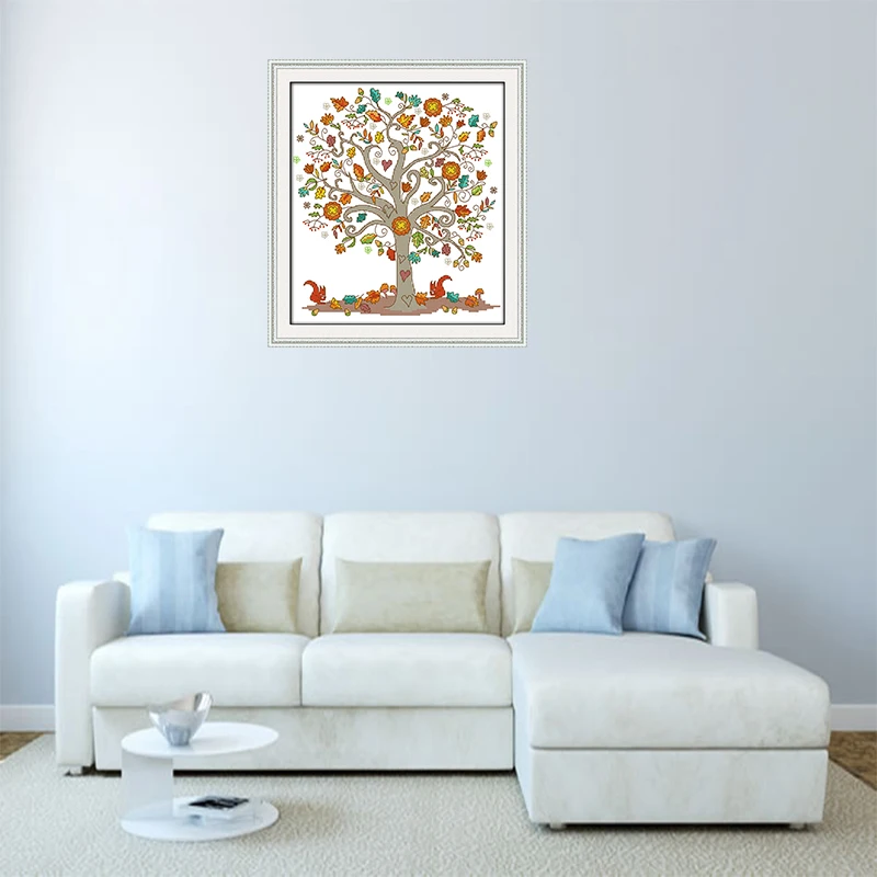 Joy Sunday 11CT 14CT индийская ткань набор крестиков love tree маленькая простая ручная