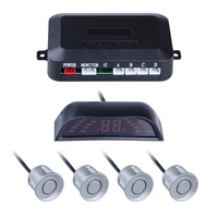 tuleshi car auto parktronic led parking sensor with 4 sensors reverse backup car parking radar monitor detector system backlight