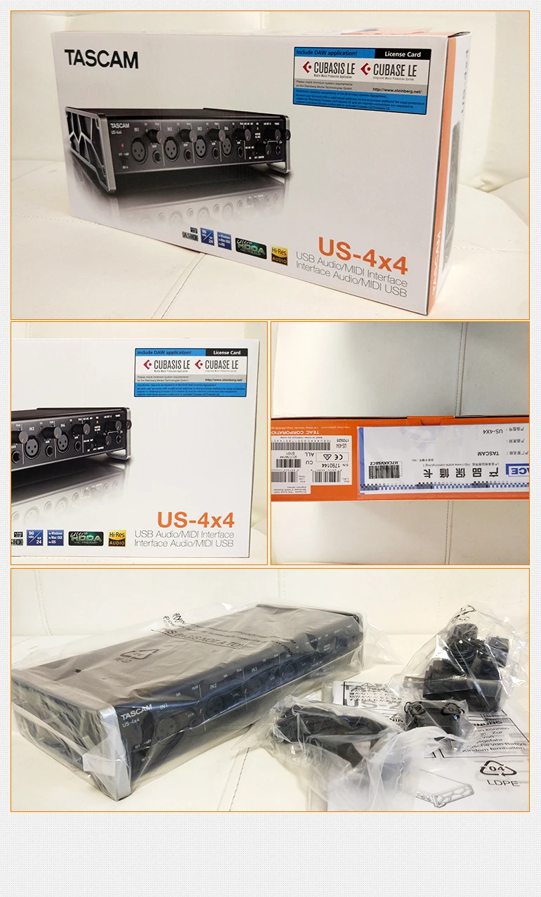 Tascam US-4x4 US4x4 4-in/4-out USB аудио/MIDI интерфейс Компьютер караоке звуковая карта студийная запись звуковая карта с микрофонными предусилителями