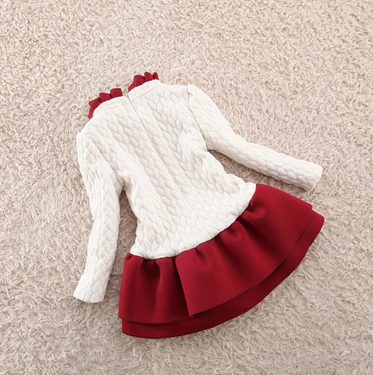 bibicola 2020 winter children thicken warm dresses kids candy sweet dress baby girls Plus thick velvet | Детская одежда и обувь