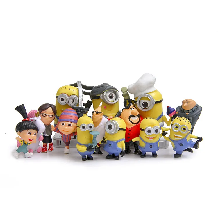 14 шт./партия фигурки Гадкий я Миньоны игрушки Милая модель детские 6 7 см ПВХ аниме