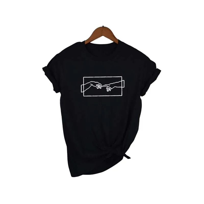 2018 хлопковая Футболка с принтом любовь для женщин летняя футболка повседневная