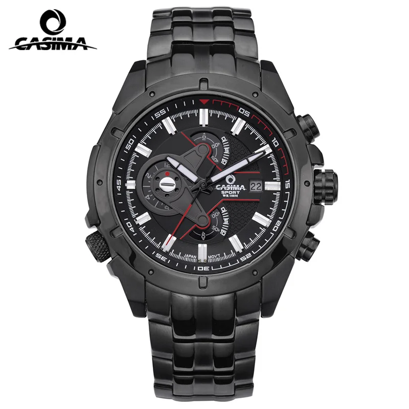 Relogio Masculino, роскошные Брендовые мужские спортивные часы CASIMA, многофункциональные наручные часы, модные мужские кварцевые часы из нержавеющей стали - Цвет: 1