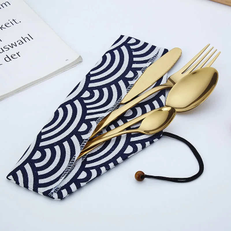 

4pcs Stainless Steel Cutlery Cutlery Black Gold-plated Color Colorful Original Color Steak Cutlery Set Set Four-piece Cutlery