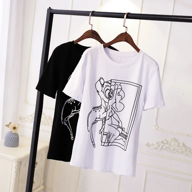 Новая модная футболка с абстрактным принтом унисекс рисунком оленя мужская