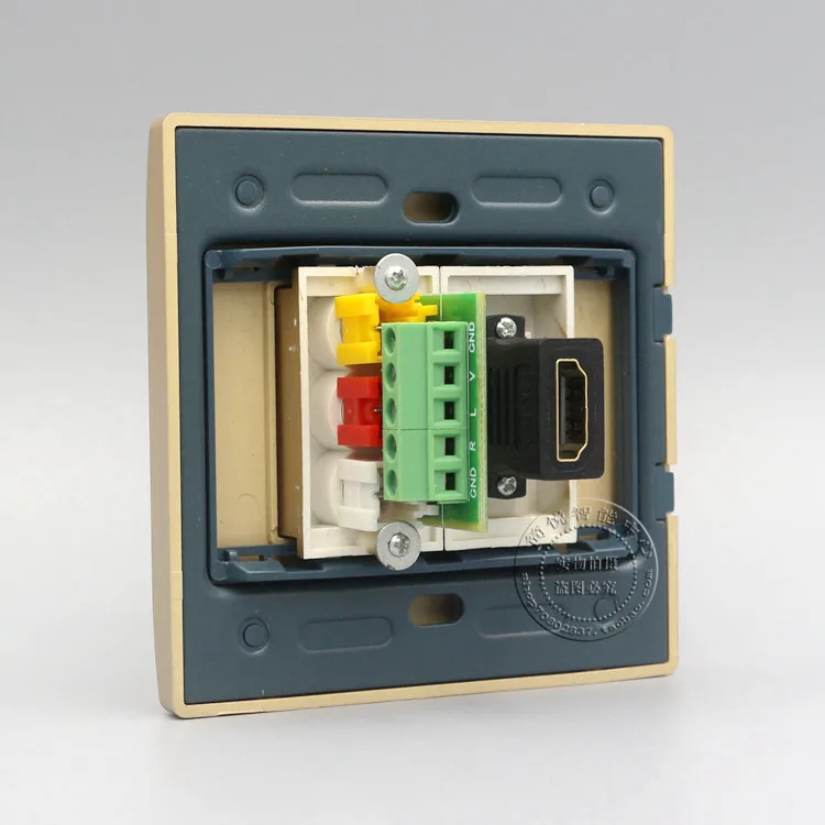 Red & White Yellow RCA AV + HDMI Multi-Media Socket Faceplate Outlet Home Adapter | Компьютеры и офис
