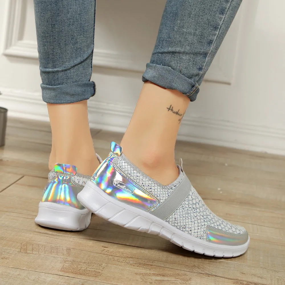 Женская Повседневная Спортивная обувь на плоской подошве с круглым носком