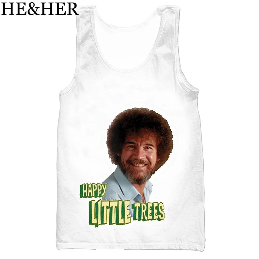 Bob ross 3D Печатный Топ на бретелях для мужчин модный крутой летний топ и женщин