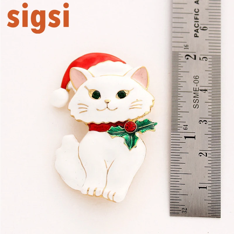 Бесплатная доставка DHL 100 шт. в партии Рождество Белый Кот котенок Санта-Клаус
