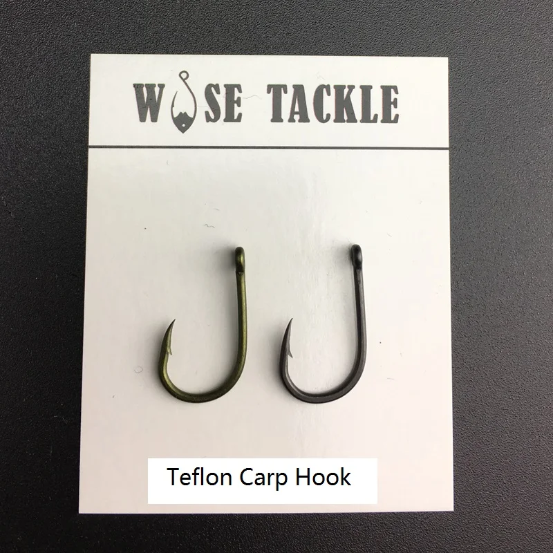 50 шт. Boilie Wide Gape Hook Matt Black/Camo Green с тефлоновым покрытием-химически заточенный-PTFE покрытие для ловли карпа
