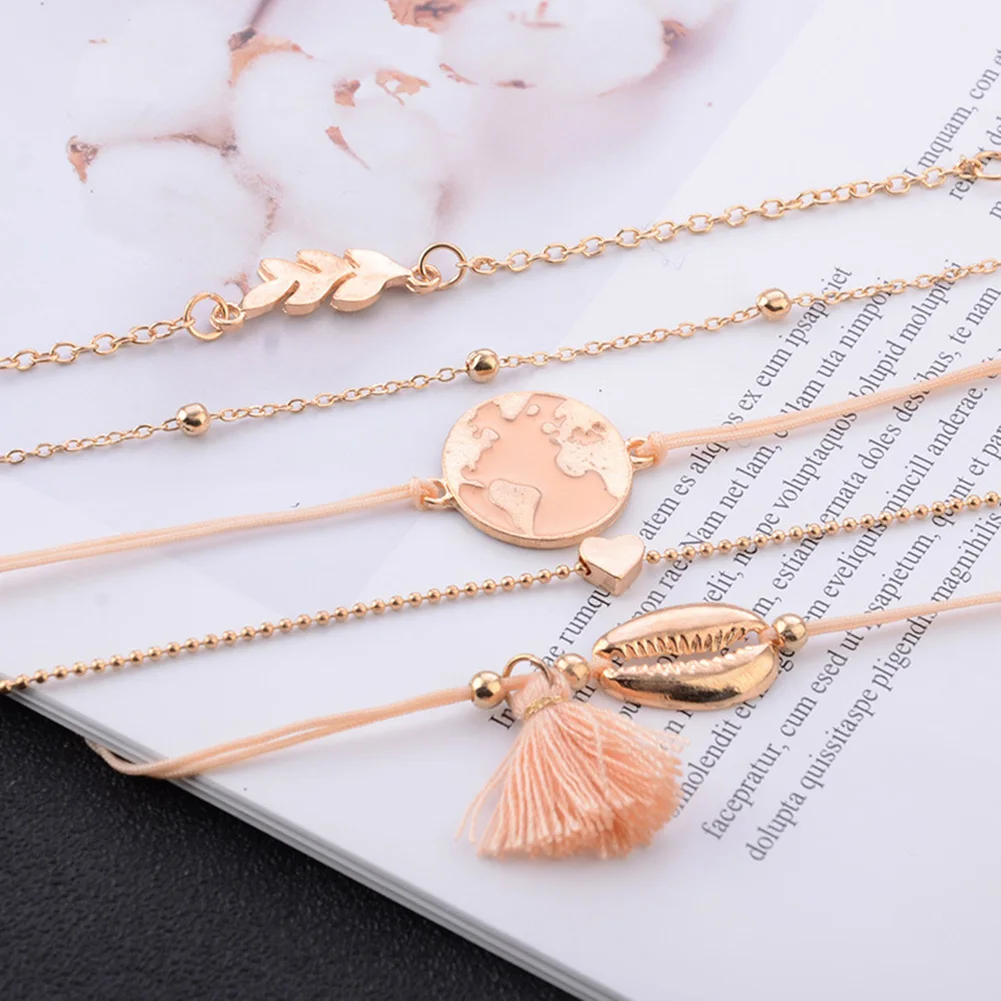 9 видов стилей амулет сердечко любви ракушка карта кисточкой многослойный