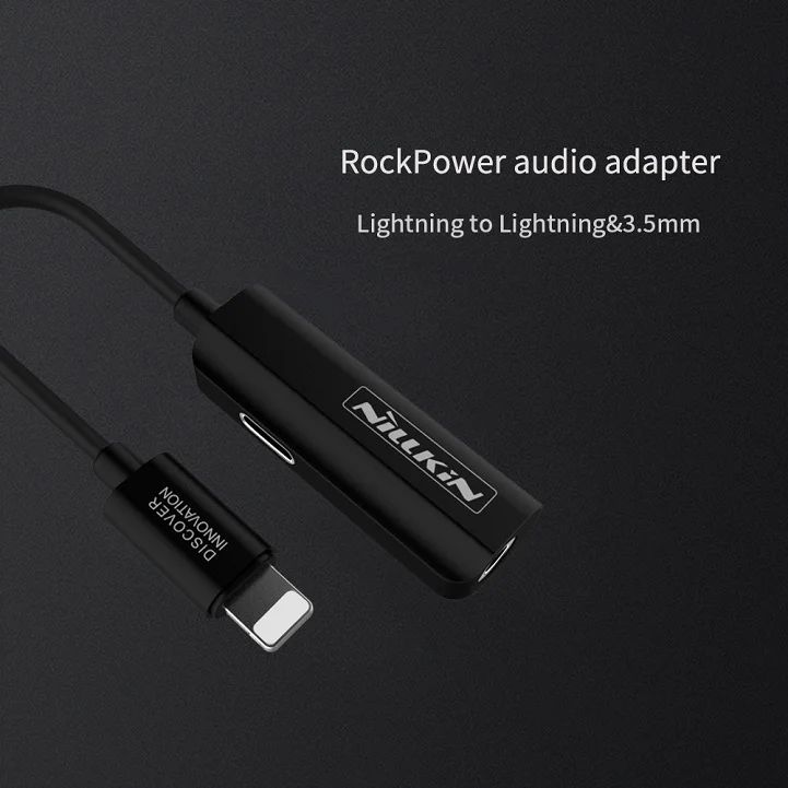 Audio Cable Black NILLKIN 3,5 мм аудио кабель 2 в 1 зарядное устройство с интерфейсом Lightning адаптер для наушников для iphone X 8 Plus зарядный адаптер для iphone XS MAX - Цвет: Audio Cable Black