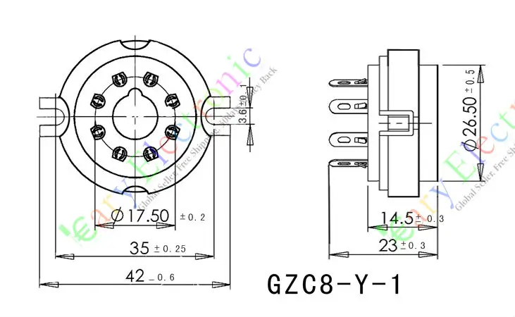 Опт и розница 4 шт. Позолоченные 8pin керамические вакуумные трубки розетка Золотое