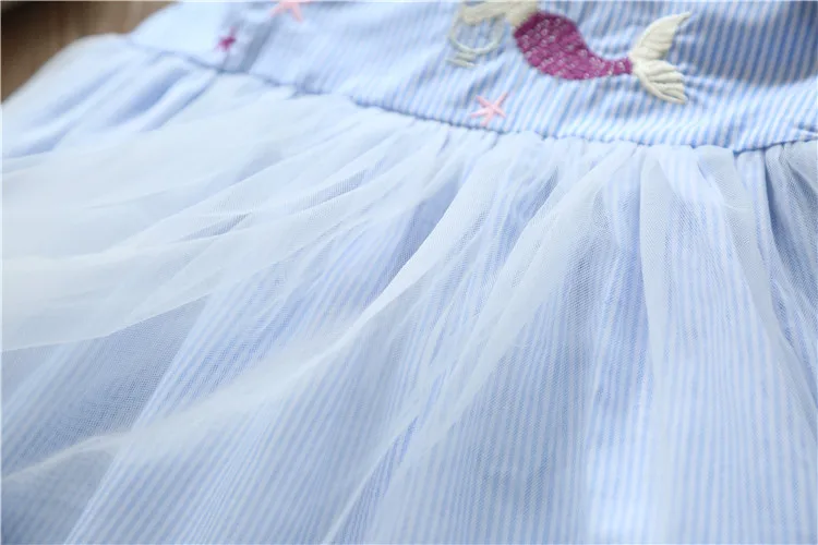 Y32174240 2018 Summer Dresses For Girl Dress Striped Embroidery Baby Clothes Girls Princess Kids Children | Детская одежда и обувь