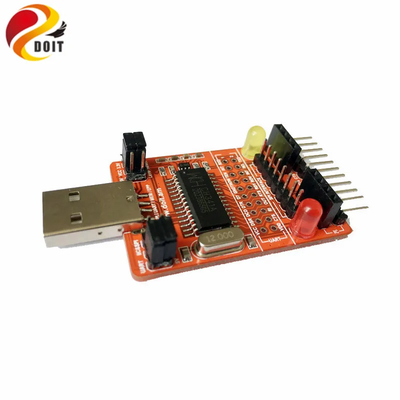 Официальный DOIT CH341A USB Передача I2C/IIC/SPI/UART/TTL/ISP адаптер EPP/MEM параллельный